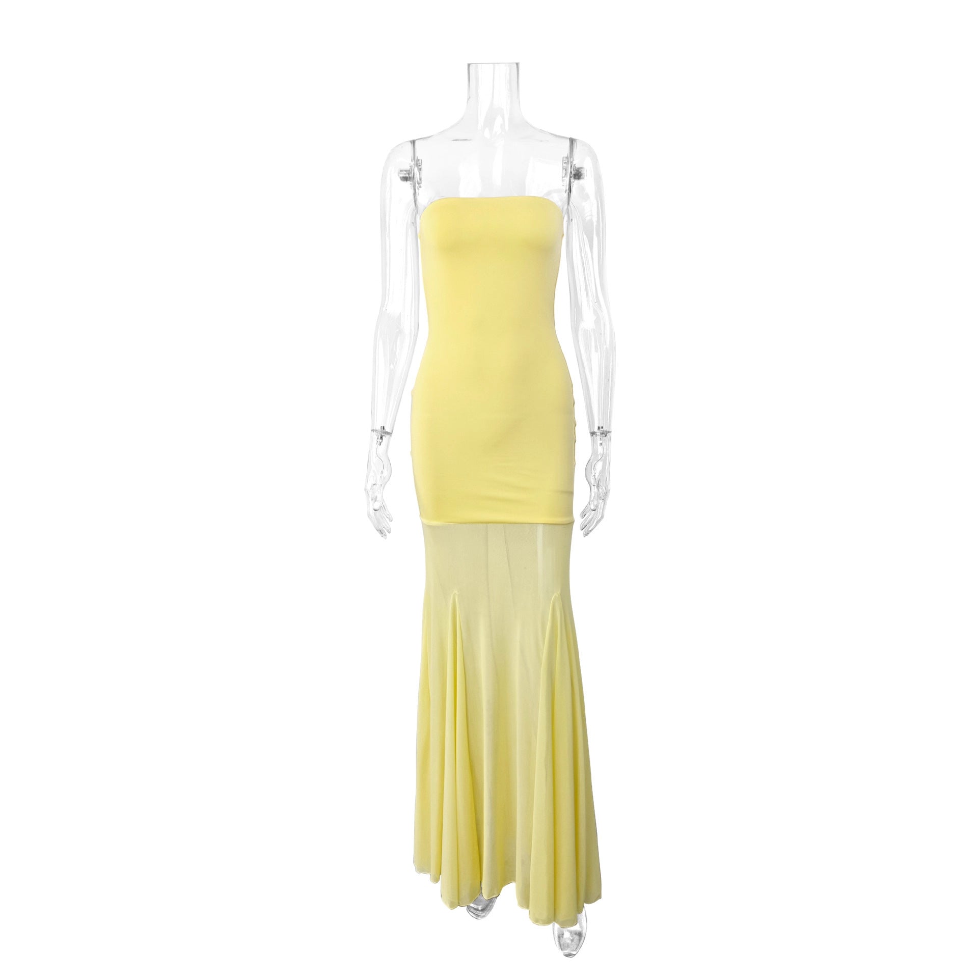Strapless Fishtail Maxi Dress