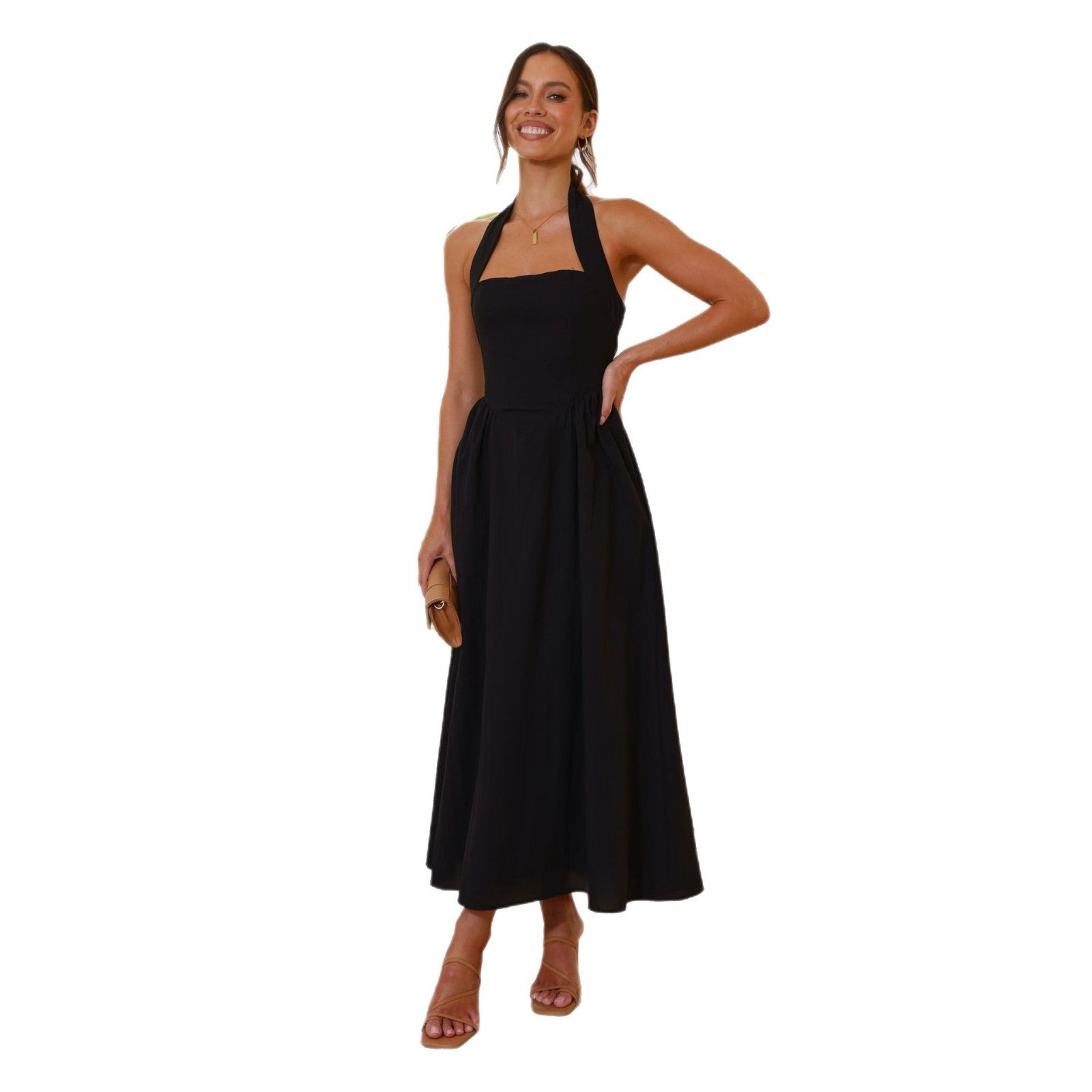 Women's Halter Neck Midi Dress