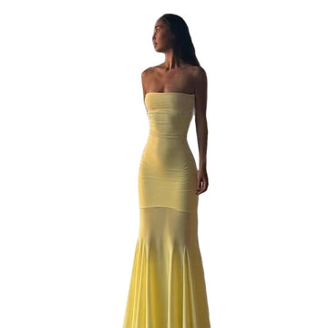 Strapless Fishtail Maxi Dress
